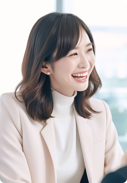 女性社員が楽しそうに話している様子